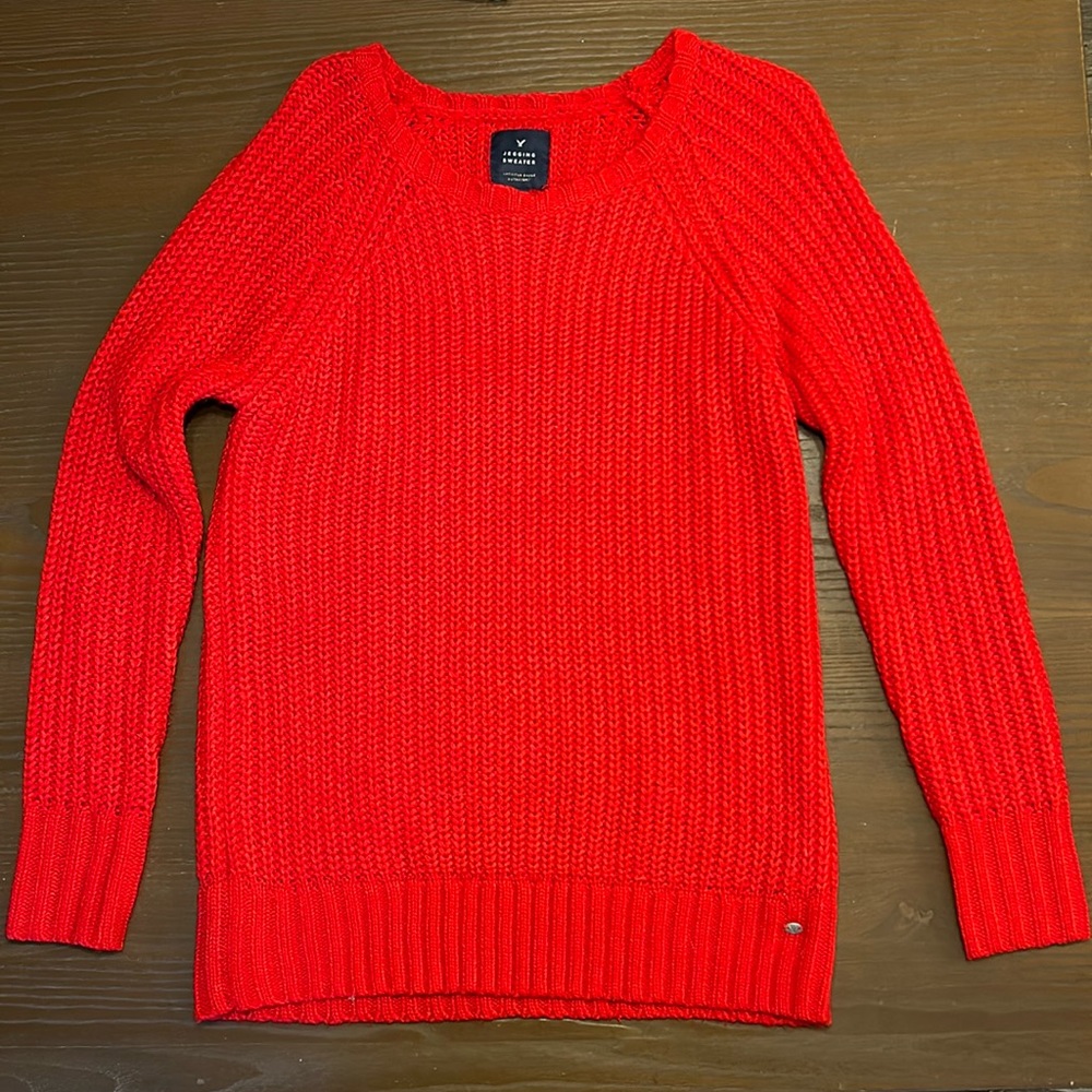 American Eagle Red Jegging Sweater, size small